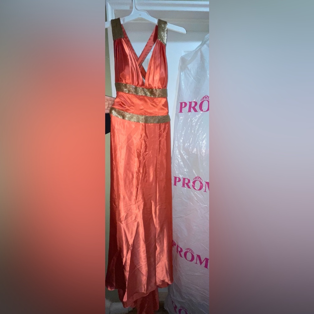 Jovani Golden Orange Prom Dress